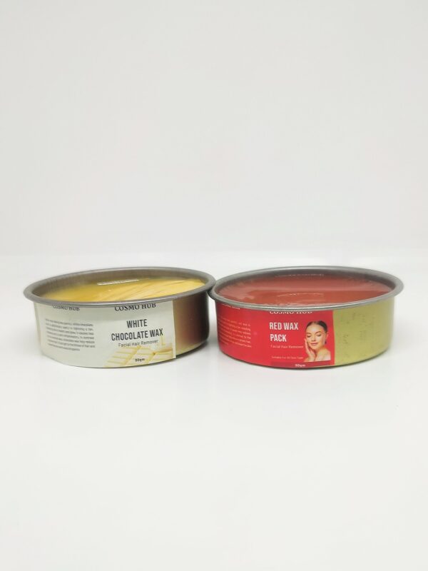 COSMO HUB Set Of 2 Professional Facial Hair Removal Wax 80g Each - Red & White Chocolate